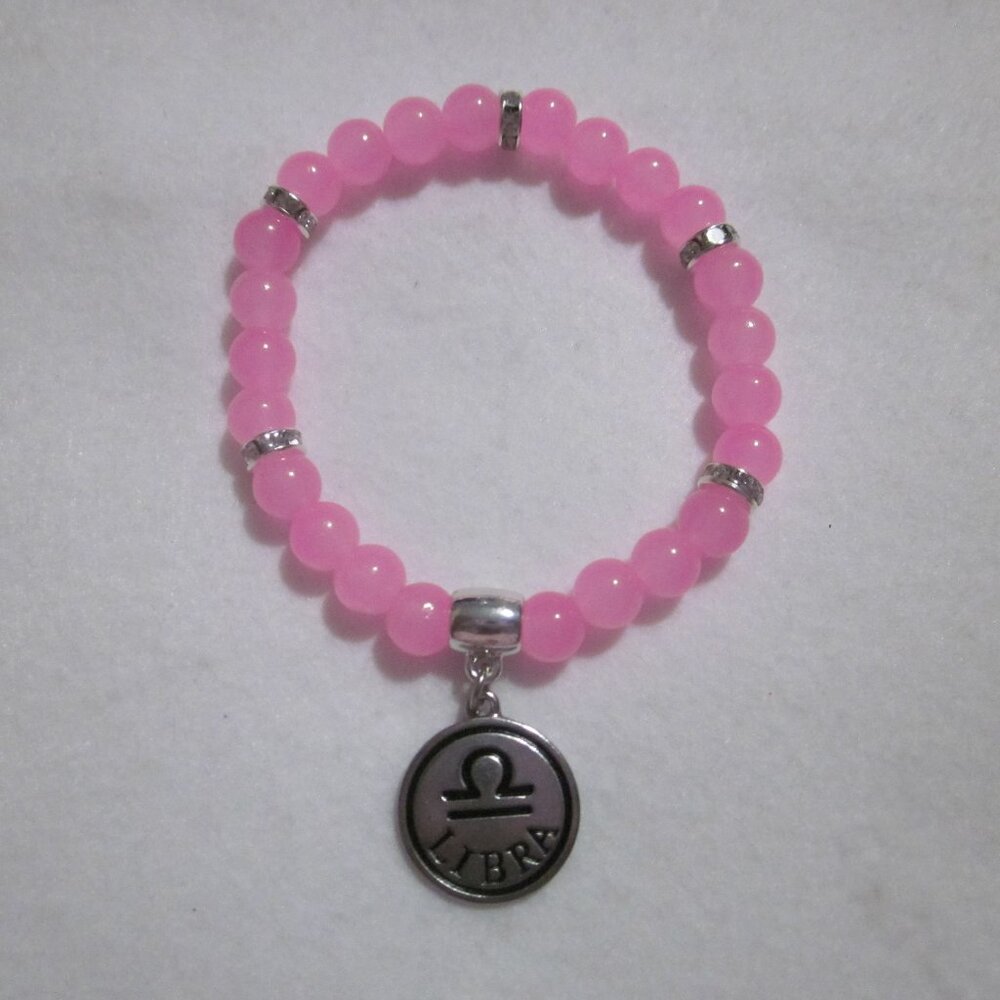 Pink Zodiac Charm Libra Bracelet.